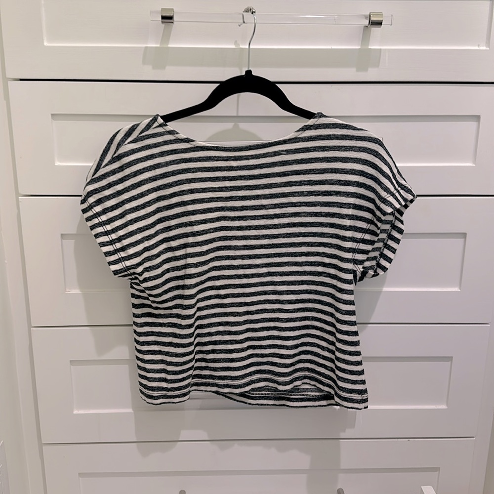 Alice and Olivia cropped stripe tee